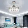 RuiWing 42 inch Dimmable Crystal Ceiling Fan with Lights and Remote 3 Color Dimmable Led Light Polished Silver Luxury Chandelier for Bedroom, Dining Rooms, Living Room Lights