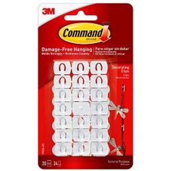 Command Decorating Clips, White, 20-Clips (17026-ES), Decorate Damage-Free