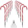 Christmas Candy Cane Pathway Lights Markers Holiday Walkway Lights Outdoor Ornaments Garden Stakes Set of 12 for Yard Lawn Xmas Outside Decorations