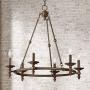 Hartley Oil Rubbed Bronze Wagon Wheel Chandelier 28'' Wide Rustic Farmhouse 6-Light Fixture for Dining Room House Foyer Kitchen Island Entryway Bedroom Living Room - Franklin Iron Works