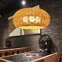 AXWT 60CM Vintage Old Fashioned Pendant Light Rattan Restaurant Chandelier Retro Manual Weave Birds Nest Ceiling Light Bedroom Living Room Cafe Bar Office E27 Hanging Lamp