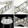 Modern Crystal Chandelier Lighting One Ring Adjustable LED Pendant-Light Dining Room Ceiling Light Fixtures-Neutural White Light Source(7.9 7.9 in)