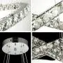 Modern Crystal Chandelier Lighting One Ring Adjustable LED Pendant-Light Dining Room Ceiling Light Fixtures-Dimmable Light Source(7.9 7.9 in)