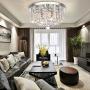 Modern K9 Crystal Chandelier Lighting, A1A9 Round Flush Mount LED Ceiling Light Fixture, Elegant Chrome Pendant Lamp for Dining Room Bathroom Bedroom Livingroom Lounge (Diameter 16)