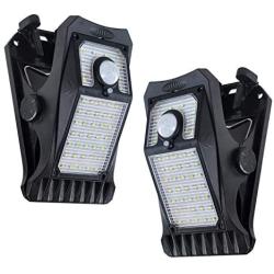 Solar Lights Outdoor Motion Sensor, 3 Mounting Ways 3 Mode Clip Lights Wireless IP65 Waterproof Security Light for Deck, Fence, Wall, Garage, Patio, Front Door (2Pack)