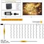 AIDDOMM 300 LED Curtain Lights, for Bedroom Outdoor Indoor, Waterproof, Warm White, 8Modes