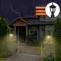 FUDESY Outdoor Post Light Pole Lantern Lighting Fixture with E26 Socket 3000K LED Edison Filament Bulb Included (Corded-Electric), Anti Corrosion Plastic Materials, Black, FDS2543B1