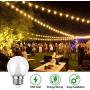 48FT RGB Outdoor Cafe Lights of String, Colored Dimmable LED String Light, with 15+3 G45 Edison Bulbs Dimmable, 2 Remote Controls, Waterproof & Shatterproof for Patio, Backyard and Garden
