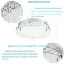 Crystal Chandelier 13-Inch Minimalis LED Ceiling Light Dimmable Auffel Flush Mount Light Fixture 2640LM 4000K Daylight White Glass Steel Chandelier for Kitchen Island,Garage,Bedroom,Hallway