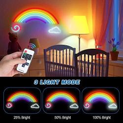 Neon Signs Rainbow, Dimmable Neon Sign with Remote, Led Wall Sign for Cool Room Light, Wall Art, Bedroom Decor, Led Lights for Party and Holiday Decor: UL-Listed Power Adapter, 17.3'' by 6.3''