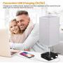 KINGSO USB Table Lamp Bedside Table Lamp with 2USB Charging Ports and Outlet, 3 ON/Off Switch Settings for Bedroom, Living Room, Office (Bulb Not Included)