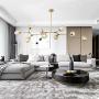 LUOLAX Modern Gold Pendant Light Glass Chandelier with 9 Lights Fixture Hanging Flush Mount (9 Heads-Clear)