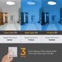 TALOYA LED Flush Mount Ceiling Light with Back Atmosphere Light (Ice Blue), 24W Round 12 Inch Low Profile Surface Mount Light Fixture for Bedroom Living Dining Room, Easy Installation