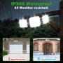 Solar Lights Outdoor, 112 LED 800LM Wireless Motion Sensor Solar Floor Security Lights Outdoor, 3 Night Mode IP65 Waterproof Outside Lights for Garden Yard Pathway Garage, 2 Pack