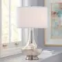 Trixie Modern Table Lamp Mercury Glass Drum Shade for Living Room Family Bedroom Bedside Nightstand Office - Possini Euro Design