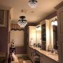 Wellmet Mini Crystal Chandelier, Single Light Semi Flush Mount Crystal Lights for Hallway, Small Close to Ceiling Lighting Fixture for Foyer, Bedroom, Kitchen, Bar, 12.20''Hx10.08''W