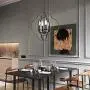 VINLUZ Modern Globe Chandeliers Farmhouse 4-Light Oil Rubbed Bronze Metal Kitchen Island Pendant Lighting, Industrial Ceiling Hanging Lamp for Dining Room Bedroom Hallway