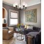 XiNBEi Lighting Chandeliers, Black Chandelier 5 Light, Pendant Lighting with Glass for Living & Dining Room XB-C1210-5-MBK