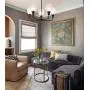 XiNBEi Lighting Chandeliers, Black Chandelier 5 Light, Pendant Lighting with Glass for Living & Dining Room XB-C1210-5-MBK