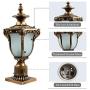 LONEDRUID Outdoor Post Light Fixture Bronze Retro Exterior Pole Lantern with 3 inch Pier Mount Base for Garden Patio Pathway, UL Listed