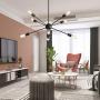 AIGU Chandeliers 8-Lights Black Lights Fixture, Modern Pendant Lighting Industrial Hanging Ceiling Light Mid Century Pendant Lighting Ceiling Light Fixture for Kitchen Bedroom Dining Room