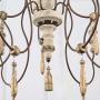LALUZ A03483 Farmhouse Wood Chandeliers for Dining Rooms 9 Distressed French Country Lighting, D39 xH38