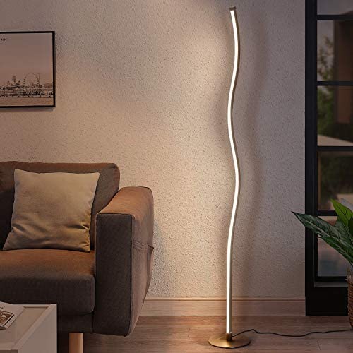 Albrillo Spiral Design LED Floor Lamp - Dimmable Floor Lamps with 3 Color Temperatures, Top Touch Control, 1.8M Cable, Modern Standing Lamps for Living Room, Bedroom, 18W/1000lm