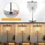 Xydstay Crystal Table Lamp, 3 Way Dimmable Bedside Touch Lamp Decorative Modern Lamp with USB Charging Port Elegant Beautiful Nightstand Lamp for Bedroom Living Room Office （LED Bulb Included)