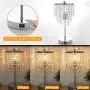Xydstay Crystal Table Lamp, 3 Way Dimmable Bedside Touch Lamp Decorative Modern Lamp with USB Charging Port Elegant Beautiful Nightstand Lamp for Bedroom Living Room Office （LED Bulb Included)