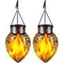 TomCare Solar Lights Outdoor Metal Flickering Flame Solar Lantern Outdoor Hanging Decorative Lanterns with Hanging Chain Solar Powered Waterproof LED Decorations for Patio Garden Deck Yard, 2 Pack TomCare Solar Lights Outdoor Metal Flickering Flame Solar Lantern Outdoor Hanging Decorative Lanterns with Hanging Chain Solar Powered Waterproof LED Decorations for Patio Garden Deck Yard, 2 Pack