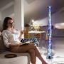 Clear Column Floor Lamp，LKUA Modern LED Corner Standing Tube Floor Lamp, Decorative Elegant Design LEDs Fairy Firefly String Floor Lights for Living Room,Bed Room,Office(42''RGB Color）