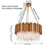 A1A9 Modern Round Crystal Chandelier Lights Luxury Pendant Ceiling Light Contemporary Raindrop Chandeliers Lighting Fixture for Dining Living Room Kitchen Island Bedroom Foyer Hallway (Antique Gold)