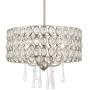 Kira Home Amelia 18'' Modern Chic 4-Light Crystal Chandelier Pendant Light Fixture, Brushed Nickel Finish