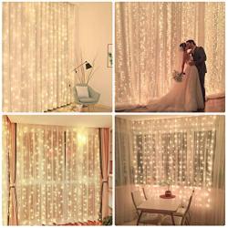 Yinuo Candle 306 Led Window Curtain Lights 8 Modes Led String Lights Plug in Fairy Light with Remote,Xmas Twinkle Lights Decor for Indoor Outdoor Wall Bedroom Party Wedding Patio