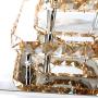 Xie Crystal LED Ceiling Light, 12 Inch Stainless Steel K9 Ceiling, No Opening Needed, Two-Story Square Pendant Lamp in Dining Room Living Room (36W / 6500K / Cold White) (Amber Tricolor)