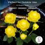 Outdoor Solar Garden Stake Lights,Upgraded LED Solar Powered Light with 6 Rose Flowers, Waterproof Solar Decorative Lights for Patio Pathway Courtyard Garden Lawn(Yellow)