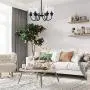 Sivilynus Dining Room Lighting Fixtures Hanging Chandelier Light 6 Lights Black Farmhouse Kitchen Island Vintage Rustic Fixture for Dining Room Living Room Foyer Porch