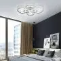 Garwarm LED Ceiling Lamp 76W Modern Close to Ceiling Light Dimmable 6 Rings Ceiling Chandelier for Living Room Bedroom,Chrome