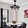 42'' Modern Ceiling Fans with Lights, 3 Colors Change 3 Speed Set, Mute motor Indoor Fan Light for Living Room, Kitchen, Bedroom, Dining Room, Dinner Rroom (Black)