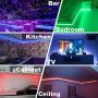 LED Strip Lights 32.8ft 10m - Color Changing Flexible Non-Waterproof 5050 RGB 300 LEDs Light Strip with 44 keys IR Remote and 12V Power Supply LED Tape Light for Home, Bedroom, Kitchen, Bar, Christmas