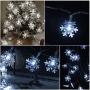 80 LED Christmas Lights, 32.8 ft Snowflake String Lights Fairy Lights Battery Operated Waterproof for Xmas Garden Patio Bedroom Party Decor Indoor Outdoor Celebration Lighting, White