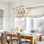 KSANA Gold Chandelier, Modern Island Lights for Kitchen, 6-Light Linear Chandeliers for Dining Rooms, 23.5“ Medium Rectangle Metal Light Fixture