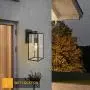 Outdoor Wall Lantern, Outdoor Light Fixtures Wall Mount, Black Exterior Wall Sconce Fixture, Waterproof Porch Wall Lamp with Clear Glass Shade for Entryway, Porch, Doorway