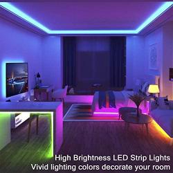 ViLSOM Led Strip Lights 16.4 Feet with 44Keys Remote and 12V Power Supply, Led Lights for Bedroom, TV, Room, Ceiling, Party, Home Decoration