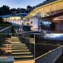 Warm White LED Rope Lights Outdoor Cuttable Waterproof 39ft/12m Plug in Strip Light 432pcs LEDs 110V Flexible Connectable Backyards Decorative Lighting Bedroom Wedding Party Garden