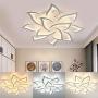RibasuBB LED Ceiling Light Dimmable Chandelier Flower Metal Acrylic Ceiling Lamp Fixture for Dining Room Bedroom Cafe Bar Corridor Hallway Entryway Passway Decoration (Dimmable-60W+12 Head)