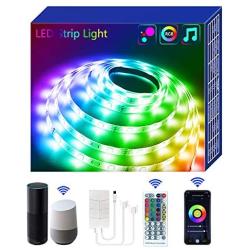 LXHL 65.6ft LED Strip Lights Compatible with Alexa Google Home for 46-60in TV App Control Multi-Color Light Sync with Music for PC Laptop Desk USB Powered (Only Supports 2.4GHz WiFi)