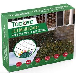 Tupkee Christmas Light Net – 150 LED Multi-Color Mesh Lights - 4 ft x 6 ft – Outdoor/Indoor – Net Lights for Bushes, Hedges or Trees