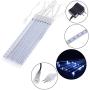 Zezuxy Rain Drop Lights Blue, Meteor Shower Lights with 11.8 inch 8 Tubes 144 LED Falling Rain Light, Outdoor Icicle Snow Cascading Christmas String Lights for Holiday Tree Wedding Party New Year Gift