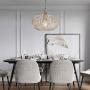 YLONG-ZS Round Pendant Light Hanging Lantern Lighting Fixture for Kitchen and Dining Room, Industrial Retro Iron Chandelier Fixture,E26 Base, White (Bulbs Not Included)，Small Size